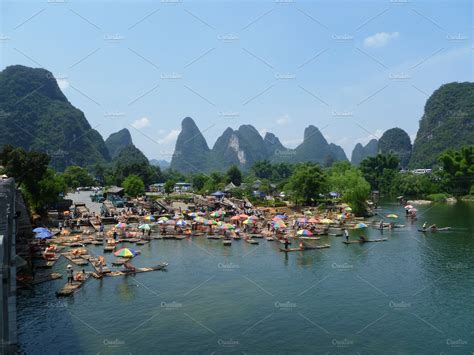 Yangshuo Karst Mountains China | Nature Stock Photos ~ Creative Market