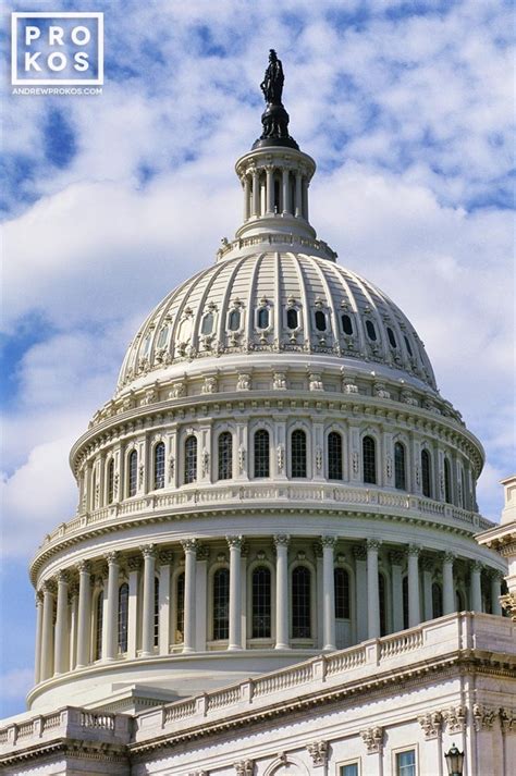 View of the U.S. Capitol Dome - Framed Photograph by Andrew Prokos