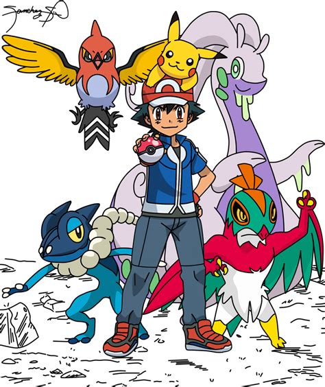 Ash's Kalos Team (UPDATED) by samzkie29 on DeviantArt