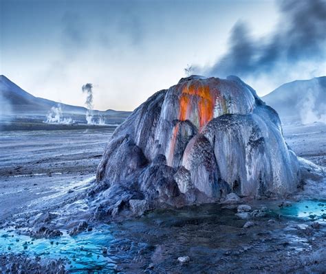 Volcanic mountain, Atacama Desert, Tatio Geyser, geysers, Chile HD ...