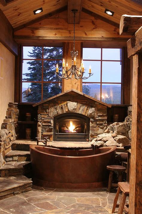 20 Rustic Bathroom Designs With Copper Bathtub