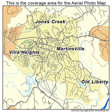 Aerial Photography Map of Martinsville, VA Virginia