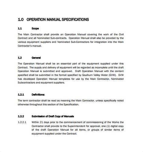 FREE 9+ Sample Operations Manual Templates in PDF | MS Word