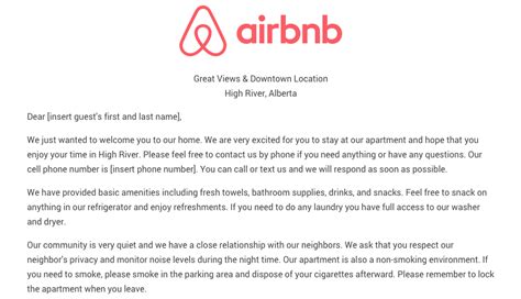 Download the Airbnb Welcome Letter Template As Airbnb hosts we ...