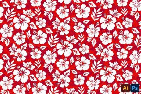 Red Hawaiian Shirt Pattern | Creative Market