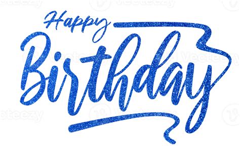 HD Happy Birthday Text Words Blue 24483907 PNG