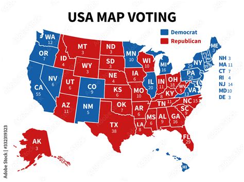 Usa map voting. Presidential election map each state american electoral ...