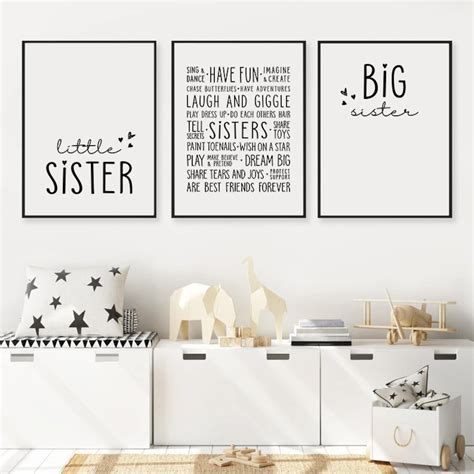 Sisters Wall Art Sister Quote Decor Girls Bedroom - Etsy