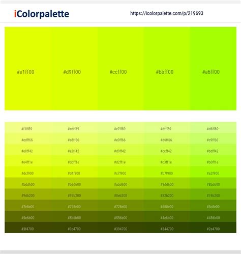 Chartreuse Yellow – Chartreuse Yellow – Electric Lime – Lime – Lime ...