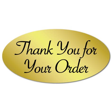 "Thank You for Your Order" Oval Stickers