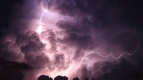 nature, purple, storm, clouds, night, lightning, HD Wallpaper | Rare ...