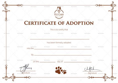 Printable Adoption Certificate - Printable Word Searches