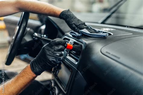 Auto detailing of car interior on carwash service Stock Photo | Adobe Stock