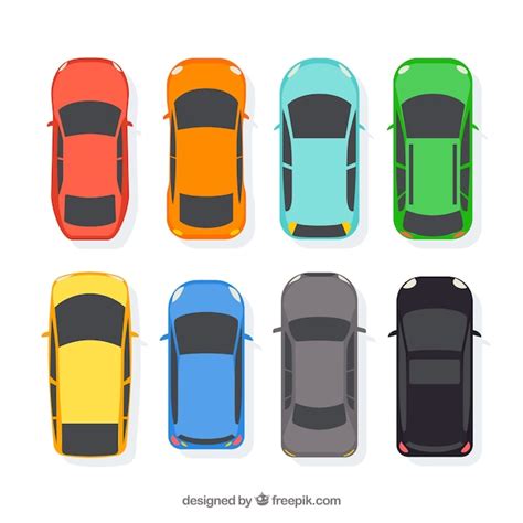 Free Vector | Flat car collection in top view