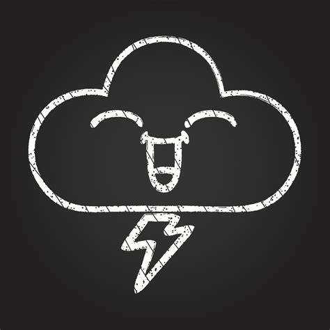 Lightning Cloud Chalk Drawing 13110464 Vector Art at Vecteezy