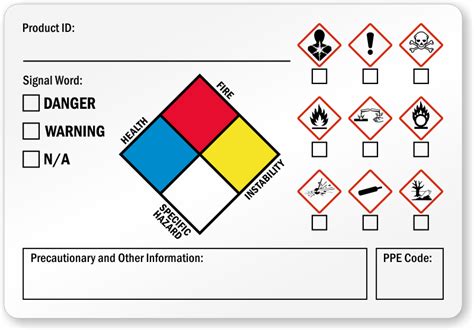 Write-On GHS Secondary Precautionary Information Label, SKU: LB-2915