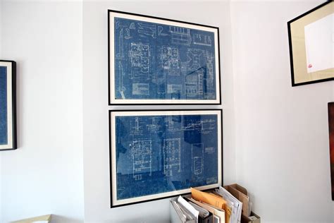 Add a Touch of Blue Bliss with Framed Blueprints in Clinton Hill, Brooklyn