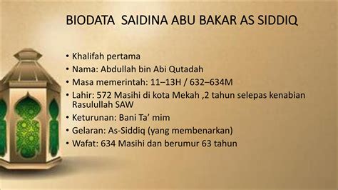 Biodata Saidina Abu Bakar - CamilataroKane