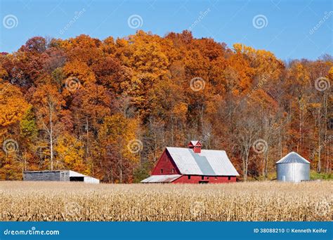 Farm and Autumn Hillside stock photo. Image of autumnal - 38088210