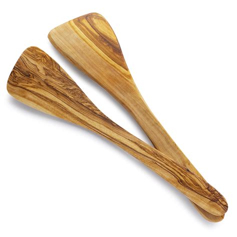 Wooden Spatulas, Set of 2, Natural Wood Utensils, Kitchenware for ...