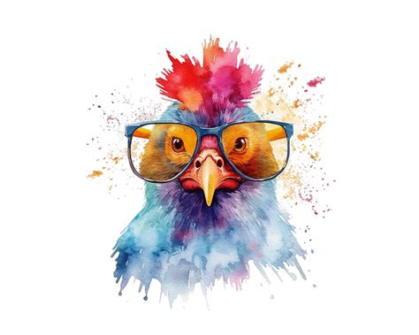 Chicken Wearing Sunglasses Clipart, PNG Digital Download File ...