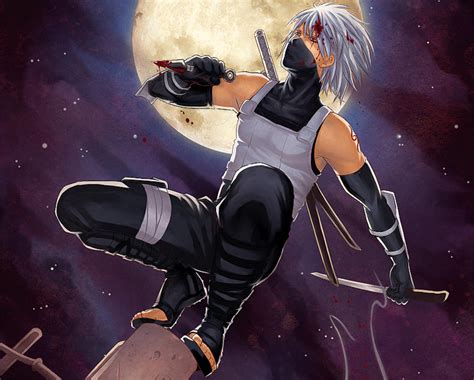 Free download Anbu Kakashi Hatake Katana Kunai Blood Anime Konoha Ninja ...