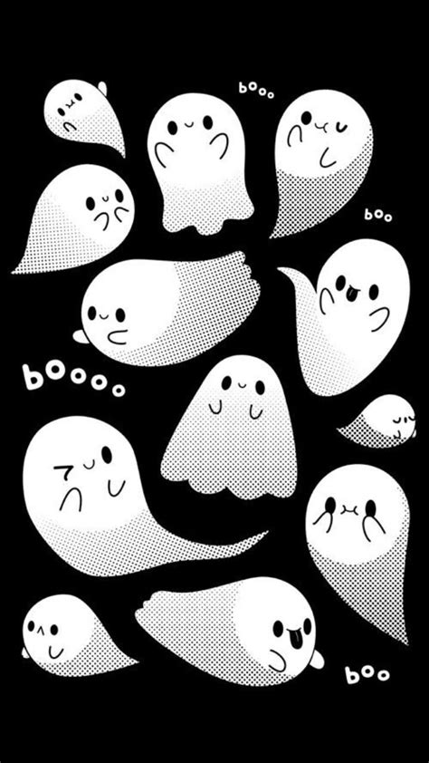 Spooky ghost cute background wallpapers for Halloween season