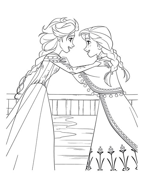 Elsa and Anna coloring pages to download and print for free