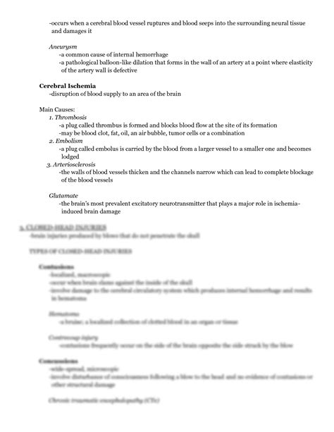 SOLUTION: Causes of brain damage summary - Studypool