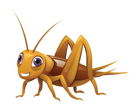 Cute cricket insect cartoon illustration isolated on white background ...