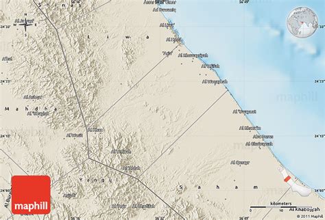 Shaded Relief Map of Sohar