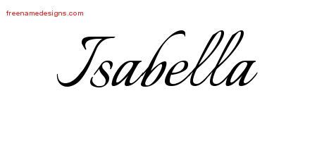 Calligraphic Name Tattoo Designs Isabella Download Free - Free Name Designs