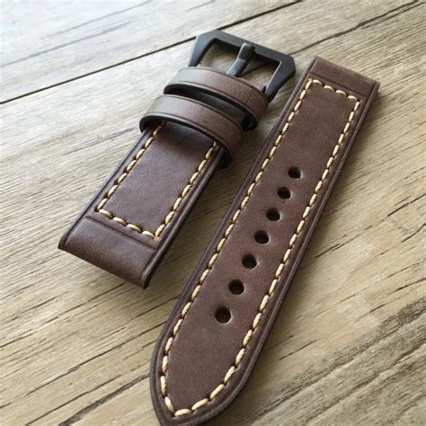 Soft leather strap For Panerai Strap Dark brown 20MM 22MM 24MM Retro ...