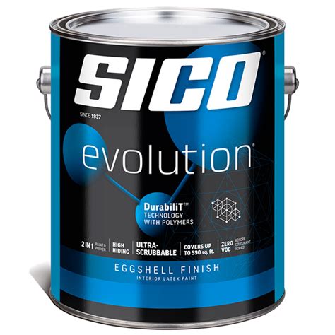 SICO Evolution Pure White Eggshell Finish Interior Paint and Primer 3. ...