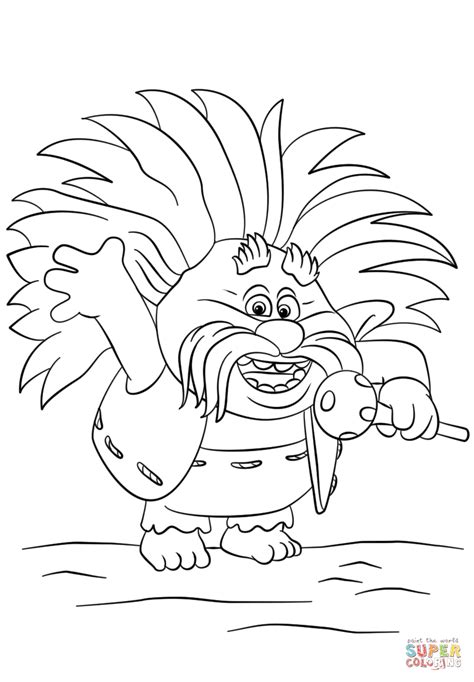 King Peppy from Trolls coloring page | Free Printable Coloring Pages