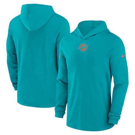 Miami Dolphins Nike Sideline Performance Long Sleeve Hoodie T-Shirt ...