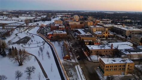 Grand Forks Downtown at dusk - YouTube