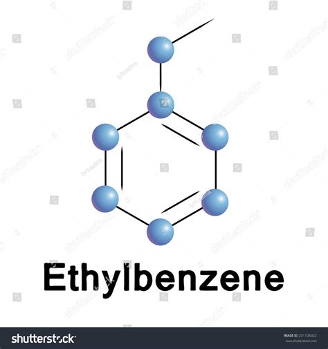 Ethylbenzene Molecule Structure Vector: vector de stock (libre de ...