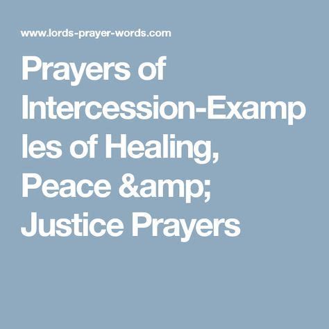 Prayers of Intercession-Examples of Healing, Peace & Justice Prayers ...