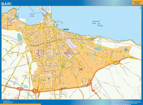 Map of Bari city in Italy | Wall maps