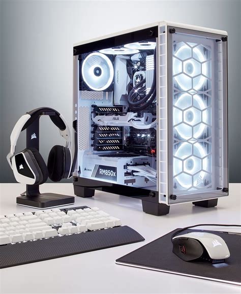 Corsair Crystal 460X RGB PC Case White | Gaming room setup, Computer ...