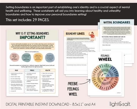 Boundaries Workbook Personal Boundaries Worksheets Setting - Etsy