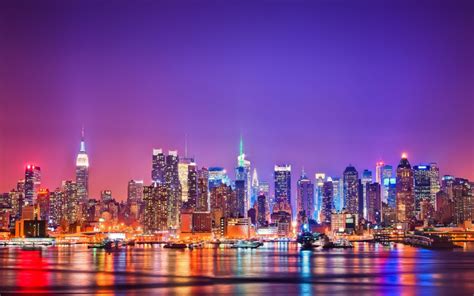 Beautiful New York City Light at Night ... | Ny skyline, New york city ...