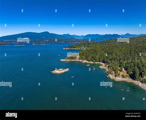 Snug Cove, Bowen Island, British Columbia, Canada. Aerial view of ...