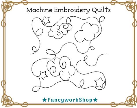 Edge to Edge Machine Embroidery Quilting Clouds continuous - Etsy