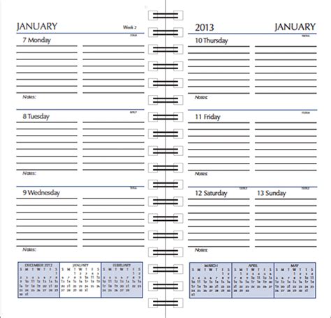 Leather Pocket Planner Calendars, 3 x 5 Pocket Calendars, Weekly ...