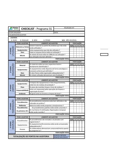 Cópia de Checklist - 5S - pdf - N/A 1 2 3 4 N/A 1 2 3 4 N/A 1 2 3 4 N/A ...