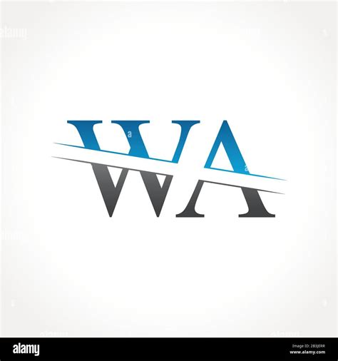 Initial WA Letter Linked Logo. Creative Letter WA Logo Design Vector ...