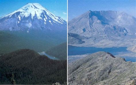 Mt St Helens before and after picture of 1980 eruption - Strange Sounds