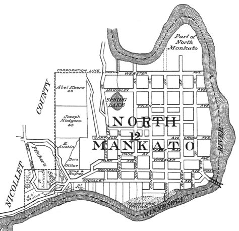 KinSource 1914 Map of North Mankato, Nicollet County, Minnesota